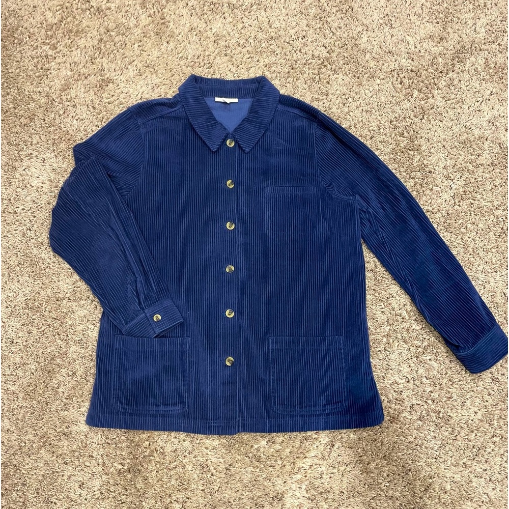 'appleseed's' brand navy chunky corduroy button-down jacket